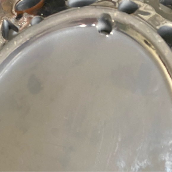 Silver & White Floral and Vines design Serving Platter for Entertaining - Picture 3 of 4